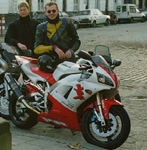 Me and my R1 - picture taken somewhere on a Sunday in November - freezing cold, but note the smudge expression on my face - that's what an R1 does to you !